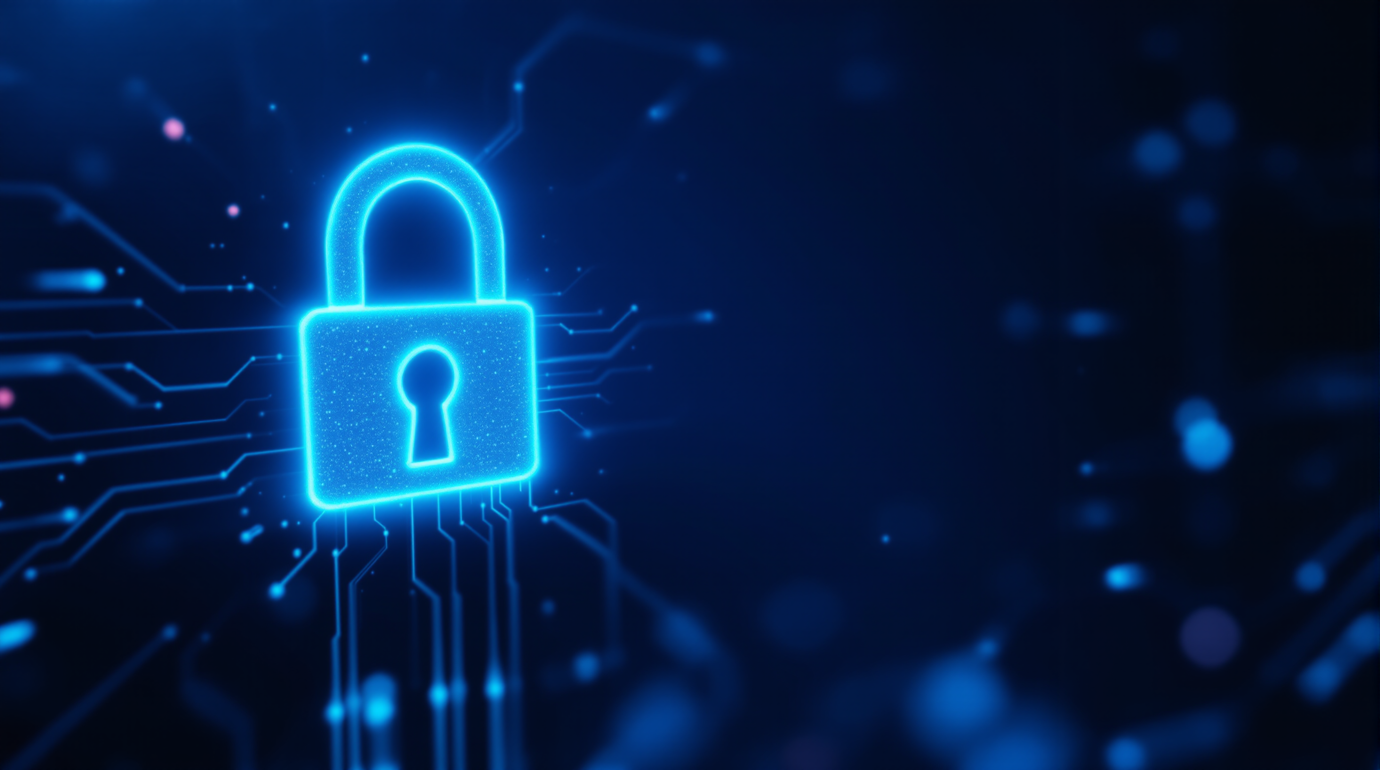 Illustration cybersécurité avec cadenas lumineux