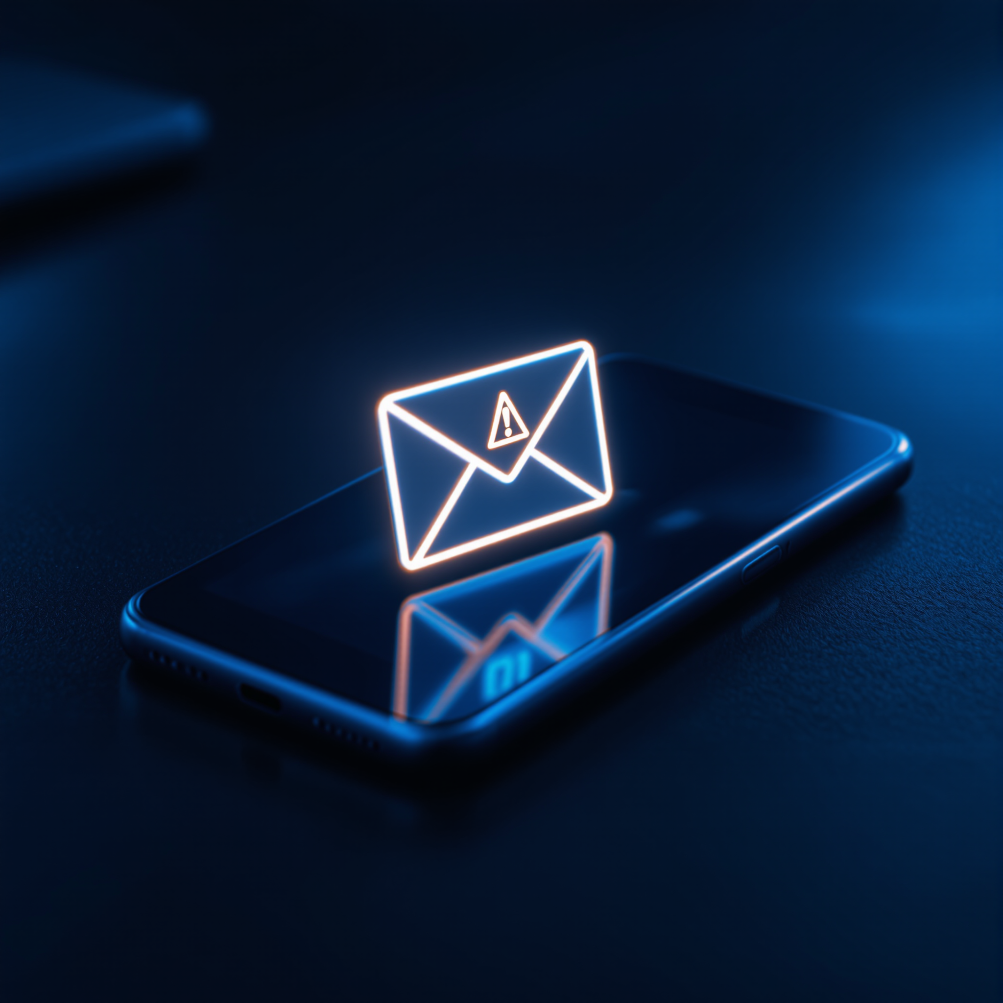 Icône d’email sur smartphone, sensibilisation phishing